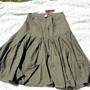 Olive green cotton skirt